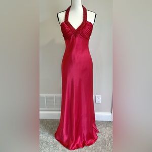 Morgan & Co red halter prom dress 7/8